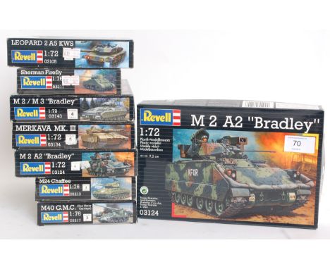 A collection of 8x Revell 1:72 & 1:76 scale model tank kits. Each unused.