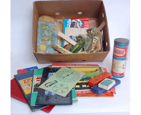 VINTAGE GAMES; A collection of mostly early 20th century and later games / toys, to include; Tinkertoy set, Crossways, Motor 