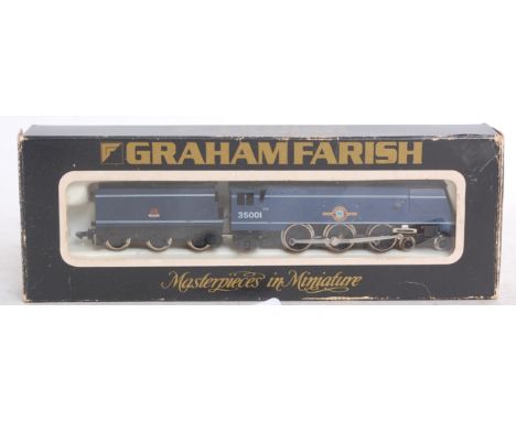 RAILWAYS: An original Graham Farish N Gauge 1507 Merchant Navy in Blue railway trainset boxed locomotive. From a cherished ch