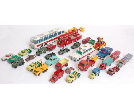 DIECAST; A good selection of vintage Corgi & Dinky loose diecast; comprising of; Dinky Cadillac Rescuer, 952 Coach, Dinky 155