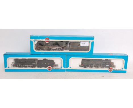AIRFIX: A collection of three vintage Airfix 00 Gauge railway trainset locomotives: Royal Scot 54121-3, Prairie Tank 54150-1 