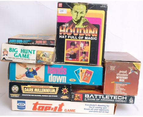 GAMES: A collection of vintage games and toys etc - AMAV Houdini Magic Hat, James Bond Victory Game, Paul Daniels Mystery Box