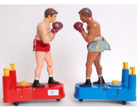 A pair of 1960's vintage Rock Em Sock Em style boxing figures of unknown origin - 'Made In Singapore'