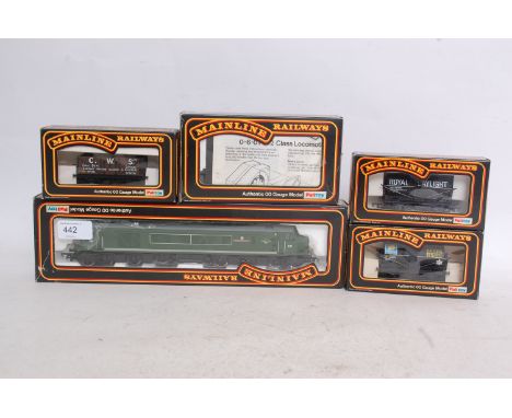 MAINLINE: An original Mainline railway trainset locomotive CO1 Diesel loco along with 3x trailers and a J72 locomotive. Each 