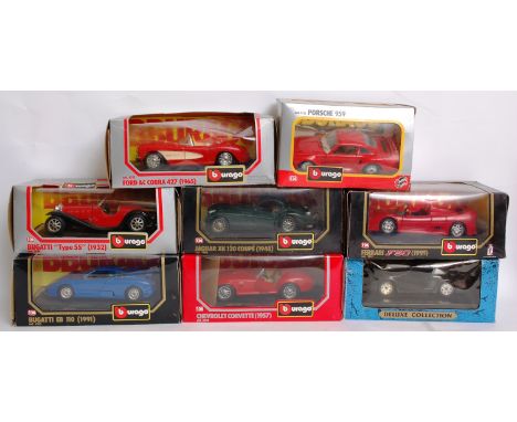 DIECAST: A collection of 8x 1:24 scale Burago diecast model cars.