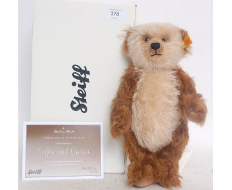 STEIFF; Coffee & Cream by Danbury Mint Steiff teddy bear, complete with original box and certificate