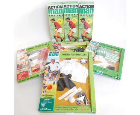 ACTION MAN: Three Action Man Hasbro 2006 ' Sportsman ' figures x4, each in original box. Along with 4x accessory sets - 3x Fo