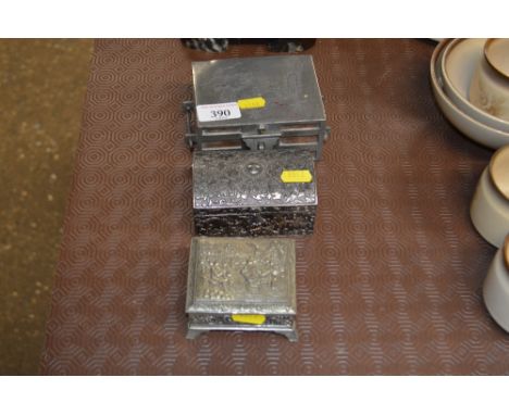 Three various small metal trinket boxes 