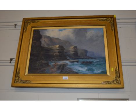 E T Jones, oil on canvas seascape 