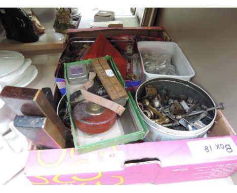 A selection of vintage tools fixings and fastenings for woodwork engineering and DIY 