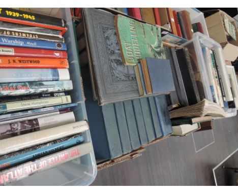 Three boxes of battle ship, navy, steam boat and maritime books 