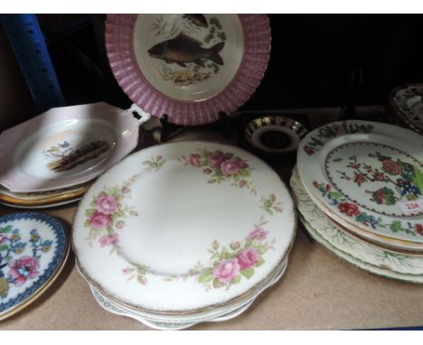 A selection of decorative plates including Royal Worcester and Losolware