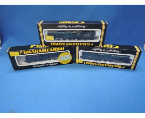 Three Graham Farish N gauge 4-6-0 loco's & tenders, King John, Great Western & LMS 5143 all boxed