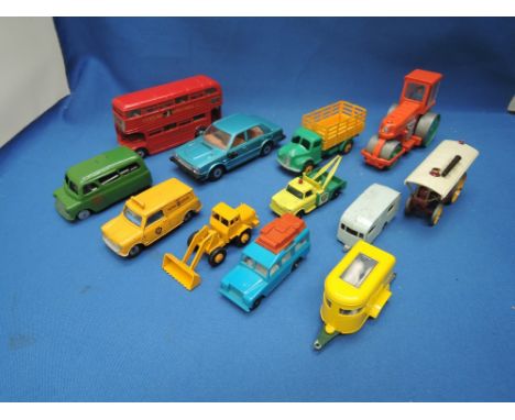 A small selection of Dinky, corgi and similar die-casts including AA van, Dodge wagon etc