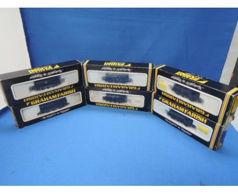 Six Graham Farish N gauge 0-6-0 tank engines 7777, 7313, 68079 x 2, 7277 & 5768 all boxed
