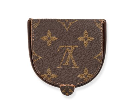 NO RESERVE LOUIS VUITTON VINTAGE MONOGRAM COIN HOLDER Condition grade C-. Monogram coated canvas and brown leather exterior. 