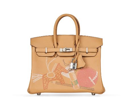 HERMÈS LIMITED EDITION BISCUIT SWIFT IN AND OUT BIRKIN 25 BAG&nbsp; Condition grade A+.&nbsp; First released at the end of 20