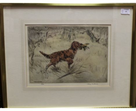 * HENRY WILKINSON (ENGLAND 1921 - 2011), IRISH SETTER print, signed and numbered 88/150 36cm x 26cm Mounted, framed and under
