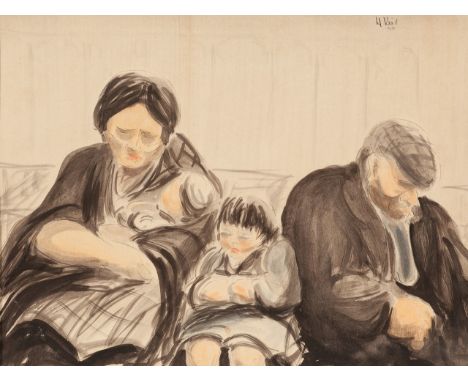 * HARRY KEIR (SCOTTISH 1902 - 1977), THE WAITS watercolour on paper, signed and dated '50, titled verso 33cm x 44cm Framed La