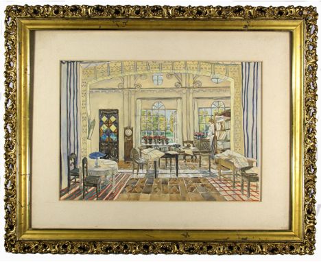 Artist: Aleksandr Yakovlevich Golovin (Russian, 1863 - 1930). Title: "Set Design". Medium: Mixed media (watercolor, gouache, 