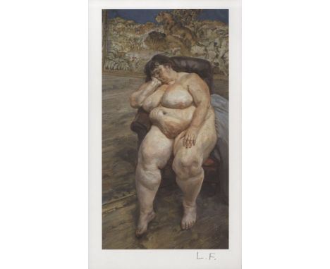 Artist: Lucian Freud (German/English, 1922-2011). Title: "Sleeping by the Lion Carpet". Medium: Color offset lithograph. Date