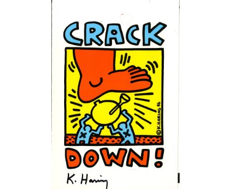Artist: Keith Haring (American, 1958 - 1990). Title: "Crack Down! [program]". Medium: Original color silkscreen. Date: Compos