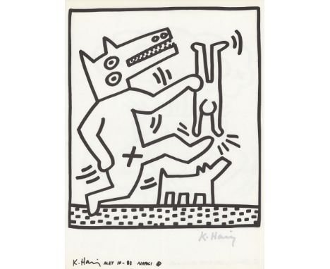 Artist: Keith Haring (American, 1958 - 1990). Title: "Naples Suite #17 [untitled]". Medium: Lithograph. Date: Composed 1983. 