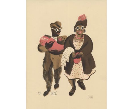 Artist: Al Hirschfeld (American, 1903 - 2003). Title: "Lenox Avenue Stroll [from the suite 'Harlem As Seen by Hirschfeld']". 