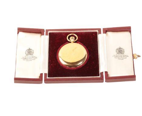 BARRAUD &amp; LUNDS OF LONDON 18CT GOLD FULL HUNTER GENTLEMAN'S POCKET WATCH with keyless wind movement, white enamel dial, s