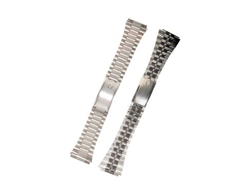TWO VINTAGE OMEGA GENTLEMAN'S STAINLESS STEEL WATCH BRACELETS (2) 