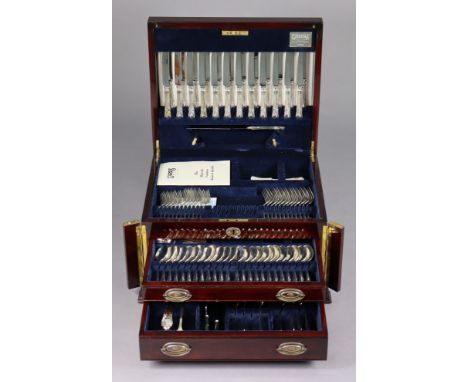 A SERVICE OF SILVER-PLATED DUBARRY PATTERN FLATWARE &amp; CUTLERY by Carrs of Sheffield, comprising: 12 table knives, 12 tabl