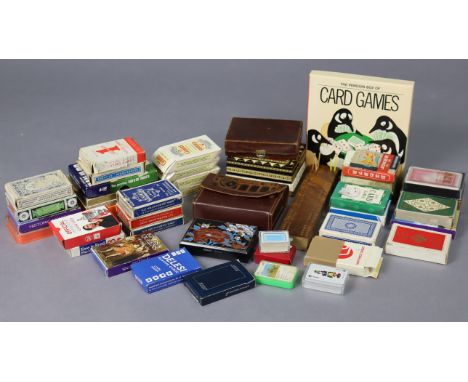 Various sets of playing cards; numerous card games; &amp; a treen cribbage board.