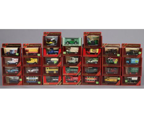 Thirty-one Matchbox “Models of Yesteryear” scale model vehicles, each with window box.