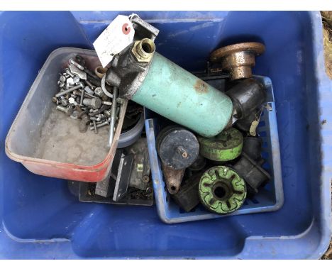 A box of assorted engine mountings etc. 