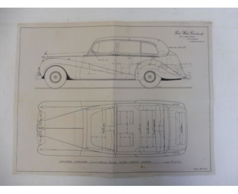 A Park Ward Coachwork blueprint style print, drawing no. 551.