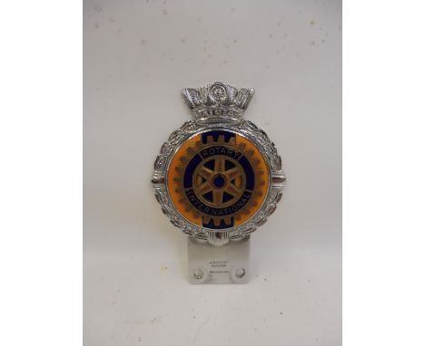 A Rotary International part enamel car badge by Gaunt.