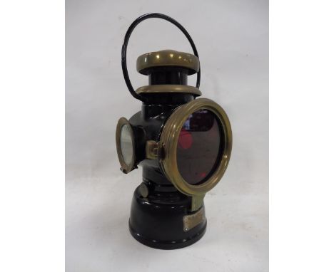 A Lucas King of The Road acetylene rear lamp no. 432, with good black enamel.