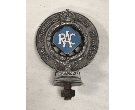 A Royal Automobile Club Associate car badge with powder blue enamel centre.
