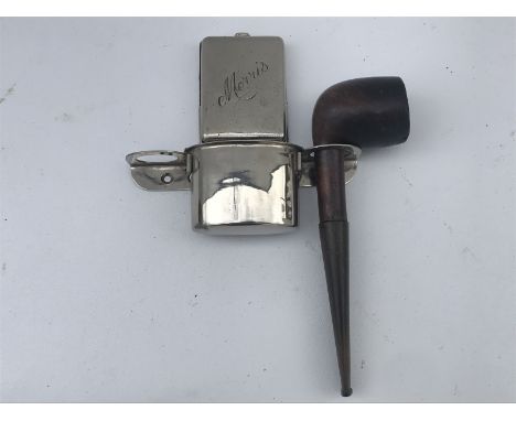 A Morris vesta case with integral pipe stand and ashtray.