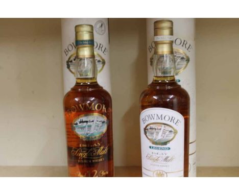 BOWMORE LEGEND Islay Single Malt Scotch Whisky, 700ml, 40% volume, in tube. BOWMORE 12 YEAR OLD Islay Single Malt Scotch Whis