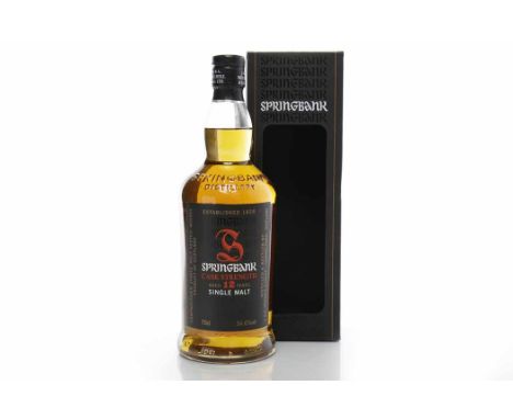 SPRINGBANK CASK STRENGTH AGED 12 YEARS Campbeltown Single Malt Scotch Whisky. Distilled and bottled by J. &amp; A. Mitchell &