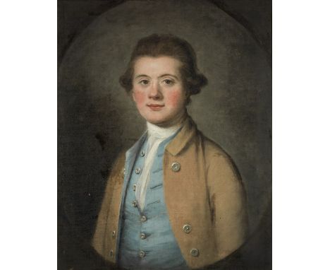 Attributed to Katherine Read (Forfarshire 1723-1778 ?)Portrait of John Beatson, half-length, in a blue waistcoat and buff jac