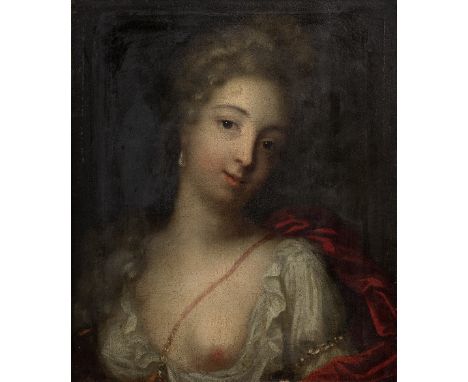 Attributed to Jean-Baptiste Santerre (Magny-en-Vexin 1651-1717 Paris)Portrait of a lady, bust-length, in a white chemise with