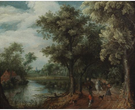 Attributed to Abraham Govaerts (Antwerp 1589-1626)The return from the hunt  oil on panel39.8 x 49.6cm (15 11/16 x 19 1/2in).F