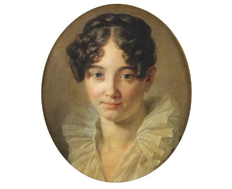 Jean-Jacques-François  Le Barbier the Elder (Rouen 1738-1826 Paris)Portrait of a young lady, bust-length, with a white ruff c