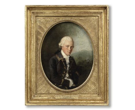 Thomas Hickey (Dublin 1741-1824 Madras)Portrait of John George Livius, half-length, in a dark blue coat with gold trim indist