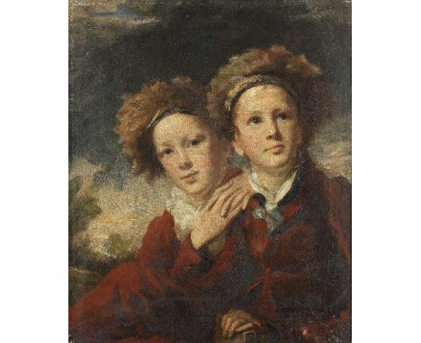 George C. Watson PRSA. (Berwickshire 1767-1837 Edinburgh)Portrait of two boys, both three-quarter-length, seated in a landsca