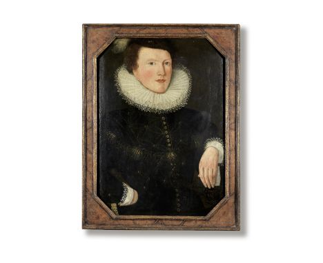 French School, late 16th CenturyPortrait of a young Chevalier, half-length, wearing the Chain and Cap of the Order of Saint M