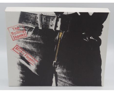 The Rolling Stones Sticky Fingers boxed three CD, vinyl, book set.