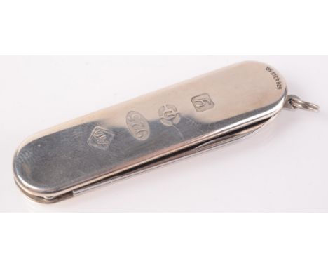 A silver mounted Alfred Dunhill pocket knife with original box. 